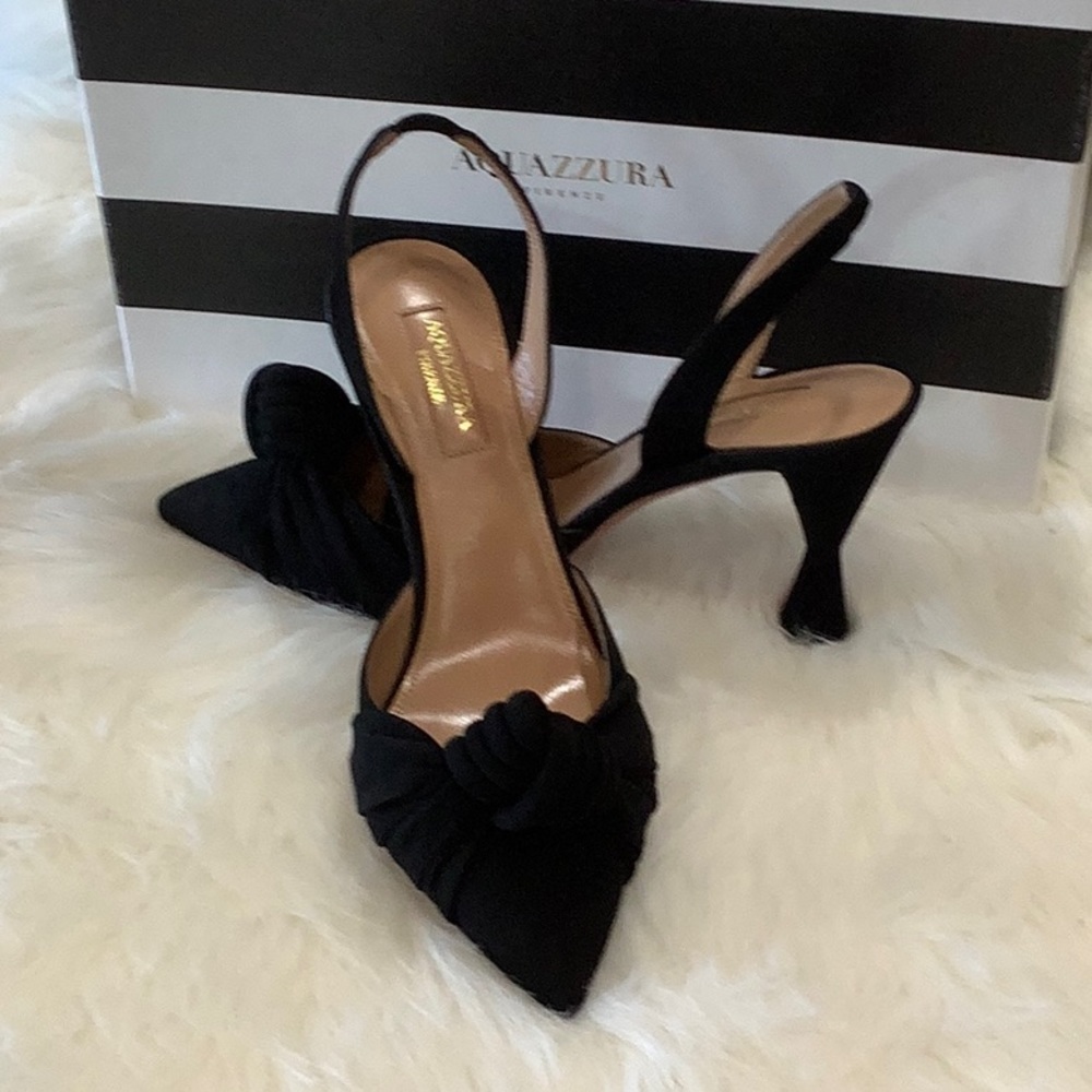 NWB Aquazzura Firenze Women's Kiki Suede Slingback Pumps